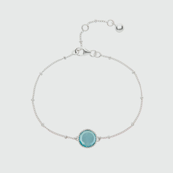 March birthstone bracelet, Aquamarine bracelet, March birthstone jewelry,  Aquamarine crystal bracelet | Wish